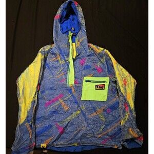 Vintage 80s 90s Nike Aqua Gear Reversible Jacket Geometric Neon Size M Rad Rare